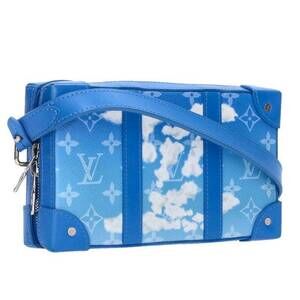 Louis Vuitton Soft Trunk Wallet Monogram Clouds Shoulder Bag Blue Silver